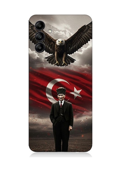 Samsung Galaxy A04s Uyumlu Bayrak Ve Mustafa Kemal Atatürk Desenli Silikon Kılıf Çok Renkli