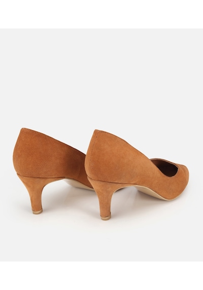 Hotiç Kadın Süet Deri Taba Kısa Topuklu Stiletto 01ayh321890a340 01ayh321890a340