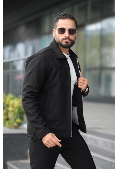 Classics Men Claassics Men Erkek Oversize Kısa Kaşe Kaban Ceket - 7435 Siyah