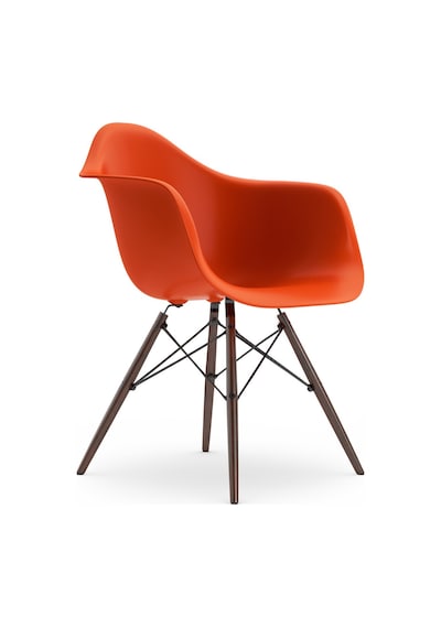 Eames Plastik Koltuk Re Daw, Vitra, Charles & Ray Eames, Geri Dönüştürülmüş Malzeme Kırmızı