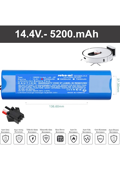 Roıdmi Eve Plus 5200mAh Robot Süpürge Bataryası