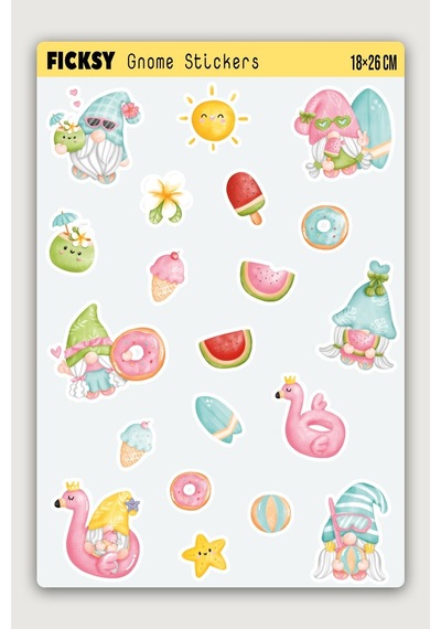 Sevimli Yaz Cücesi Sticker Seti - 20 Adet Etiket Çıkartma Diğer