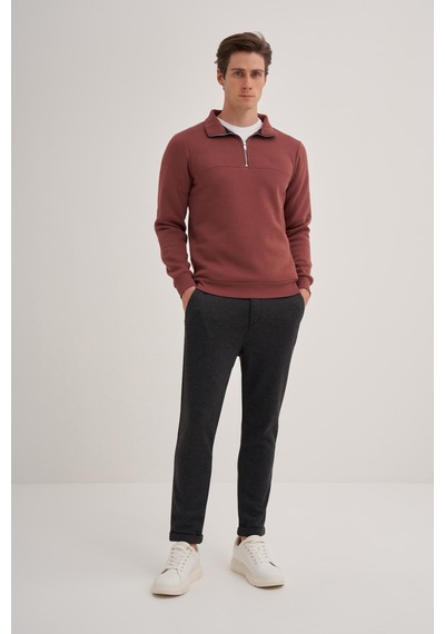 Cazador 56180 Erkek Dik Yaka Sweat Gül Kurusu