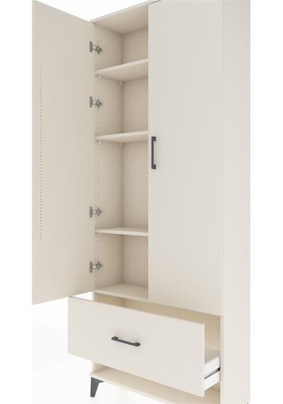 Arges Dolap 4 Raflı Tek Çekmeceli 2 Kapaklı 88x30x221 Aytaşı-... Aytaşı