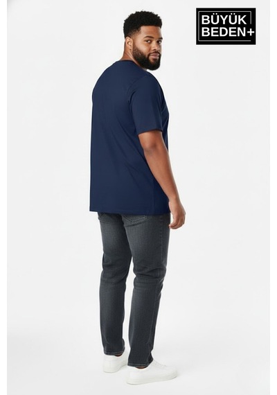 Superlife Büyük Beden Erkek Basic Tişört Pamuklu Düz T-shirt 3xl-6xl Spr26bts510 Lacivert Superlife Büyük Beden Erkek Basic Tişört Pamuklu Düz T-shirt 3xl-6xl Spr26bts510 Lacivert