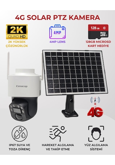 Casacop Q9 4mp 4g Ptz Smart Solar Kamera