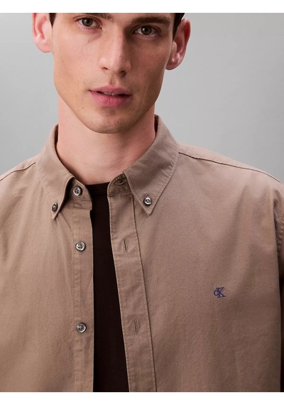 Calvin Klein Erkek Pamuklu Regular Fit Uzun Kollu Haki Gömlek-15566 Calvin Klein Erkek Pamuklu Regular Fit Uzun Kollu Haki Gömlek-15566
