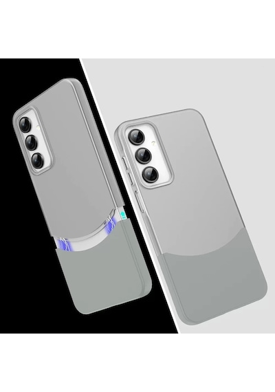 Samsung Galaxy Uyumlu A35 Kılıf Magsafe Şarj Kartlıklı Mıknatıslı Duble 1.7mm Kapak Kart Bölmeli Lacivert S