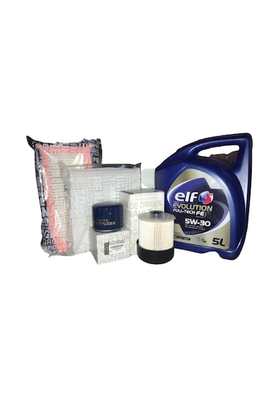 Elf Evoution Full-Tech Fe 5W-30 Motor Yağı 5 L + Renault Clio 4-Symbol 3 1.5 Dci 2012 Sonrası Bakım Seti