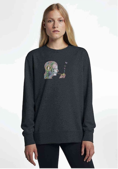 Soen Cognitive Rasta Lion Baskılı Füme Antrasit Kadın Sweatshirt