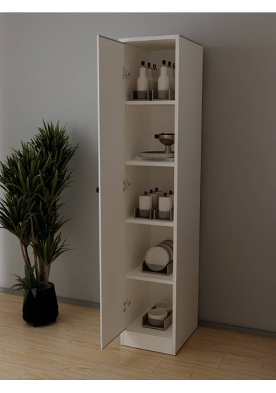 Harmony Mutfak Kiler Dolabı Banyo 5 Raflı Çok Amaçlı Dolap Beyaz