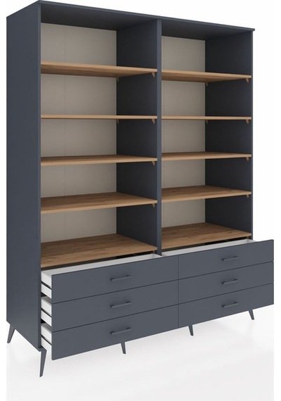 Kronos Gardrop 10 Raflı 6 Çekmeceli 176x59x221 Antrasit-çam/antrasit Çam/antrasit Kronos Gardrop 10 Raflı 6 Çekmeceli 176x59x221 Antrasit-çam/antrasit Çam/antrasit