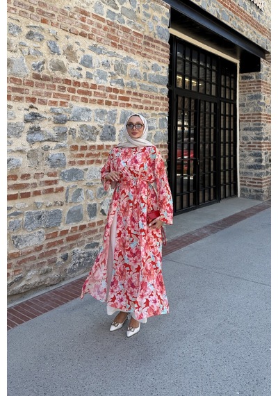 Riella Butik Aura İkili Tesettür Takım Mercan