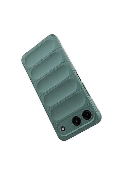Tecno Spark 40 5g Kılıf Esnek Tpu Oyuklu Arka Yüzey Tasarımlı Zore Etnik Silikon Kapak - Koyu Yeşil