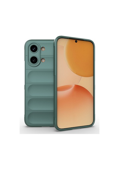 Xiaomi Poco X8 Pro Max Uyumlu Kılıf Esnek Tpu Oyuklu Arka Yüzey Tasarımlı Silikon Kapak Koyu Yeşil