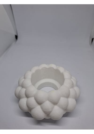 İkili Bubble Tealight Mumluk Beyaz