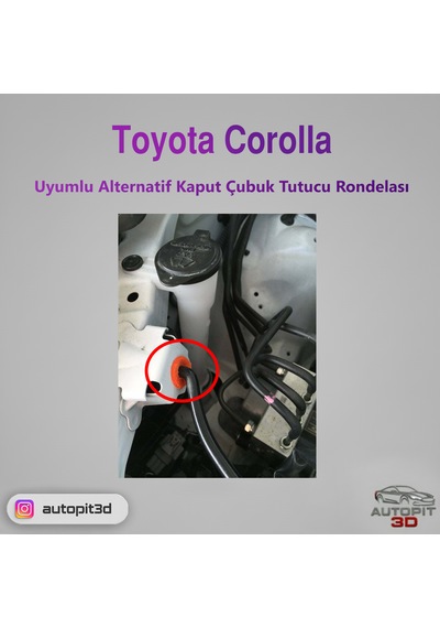 Toyota Corolla Uyumlu Alternatif Kaput Çubuk Tutucu Rondelası