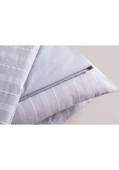 Sleeptown Keten Görünümlü Armürlü Pamuk Nevresim Takımı Gri-bej 200x220 Çift Kişilik Gri Diğer