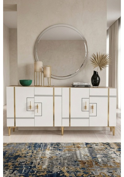 Ka1842dbg Made Konsol Ve Tv Sehpası Safirmeşe-beyaz-gold 180cm Safirmeşe - Beyaz - Altın Ka1842dbg Made Konsol Ve Tv Sehpası Safirmeşe-beyaz-gold 180cm Safirmeşe - Beyaz - Altın