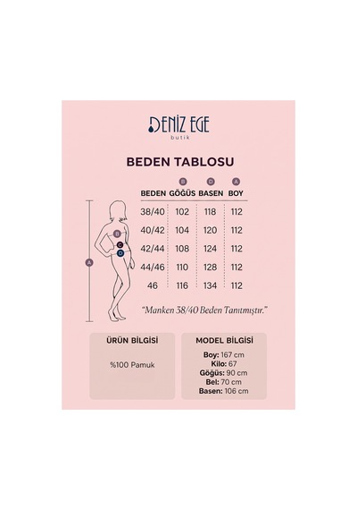 Denizege Müslin Kloş Elbise Nar Çiçeği Nar Çiçeği