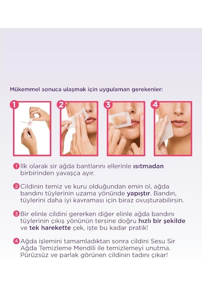 Sesu Sir Ağda Bantları Yüz Bölgesi Hassas Ciltler 20 Li X 3 Adet