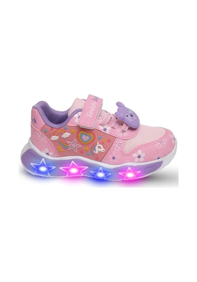 Kaptan Junior Kız Çocuk Işıklı Spor Sneaker Yürüyüş Ayakkabı Ptjck 700 Pembe