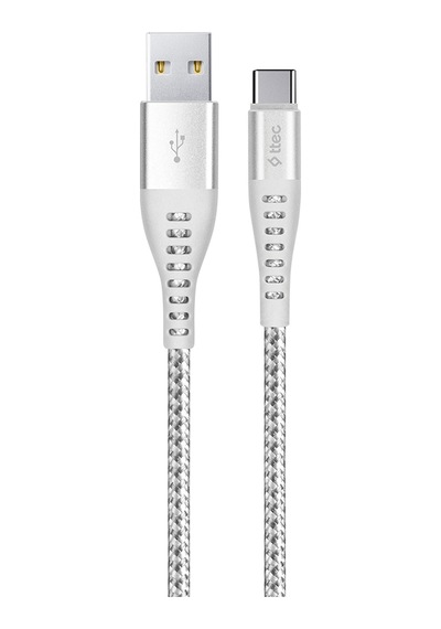 Ttec ExtremeCable Ekstra Dayanıklı Type C Şarj Kablosu 150 CM Gümüş