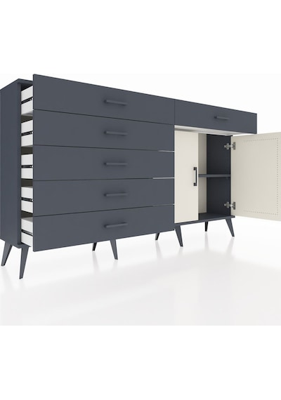 Arges Konsol Tek Raflı 6 Çekmeceli 2 Kapaklı 176x30x99 Antrasit-a Antrasit-aytaşı/antrasit Arges Konsol Tek Raflı 6 Çekmeceli 2 Kapaklı 176x30x99 Antrasit-a Antrasit-aytaşı/antrasit