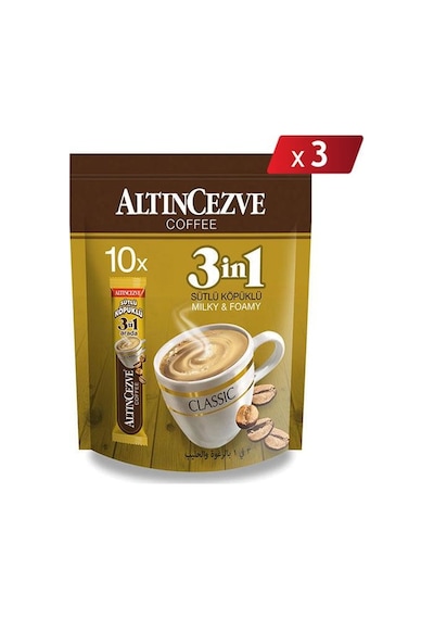 Altıncezve 3ü 1 Arada Sütlü Köpüklü Tek İçimlik Kahve 3'lü 10 x 16 G