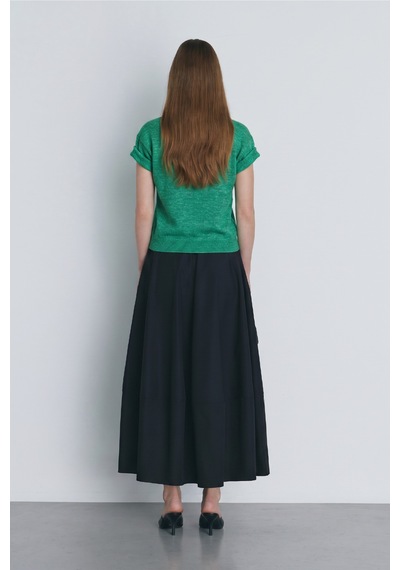 Suud Collection Yeşil Robe Kısa Kollu Kazak