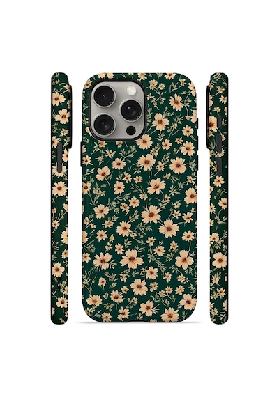 Velvoria Valestra Yeşil Papatya Apple iPhone Uyumlu 15 Pro Darbe Korumalı Kılıf Valestra Select - Yeşil Papatya
