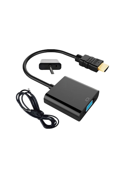 Gabble Hdmı To Vga Çevirici 1080p 3.5mm Ses Çıkışlı Hdmı Erkek Vga Dişi Siyah
