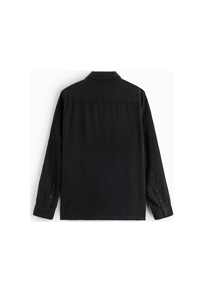 Zara Geometrik Jakarlı Gömlek 7446-390 Siyah