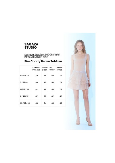Sagaza Studio Ss6006 Mini Elbise BEJ