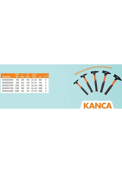 Kanca Fiber Saplı Çekiç 1000gr