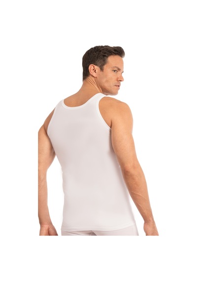 Özkan Underwear Özkan 0113 6'lı Paket Erkek %100 Pamuklu Esnek Yumuşak Ribana Kalın Askılı Atlet Beyaz