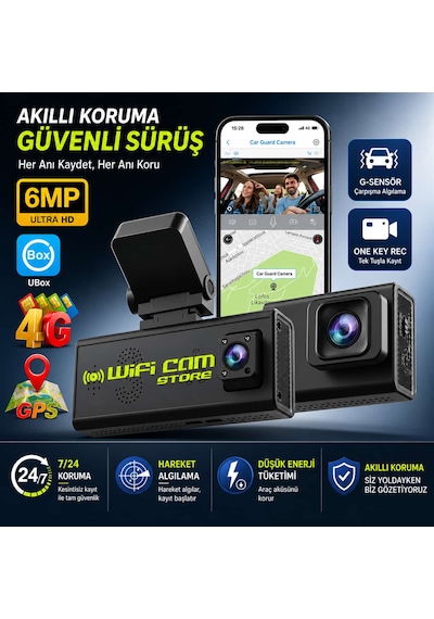 Çift Kameralı Ubox 4g Araç Kamerası Ve Konum Takip
