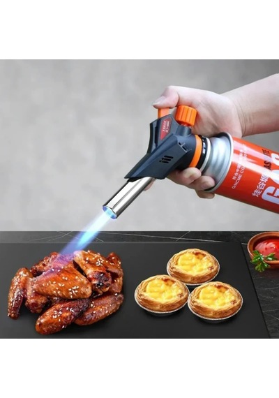 Pürmüz Alev Başlığı 1300 C Ayarlanabilir Alev Gaz Kartuş Uyumlu 100 Gr Siyah
