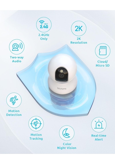 Pet Kamera 2k, 360 Kapalı Güvenlik Kamerası, Telefon Uygulamalı Köpek Kamerası, Ev Güvenliği İç Mekan İçin