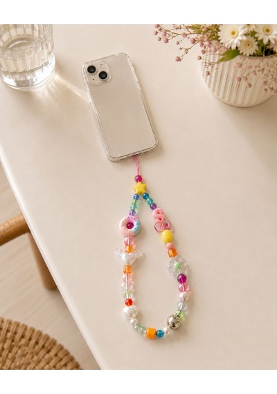 Name Pop S Telefon Askısı, Boncuklu Telefon Charmı Ve Çanta Aksesuarı Model 4