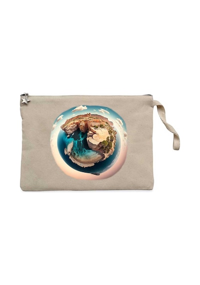 Planet Krem Clutch Astarlı Cüzdan / El Çantası