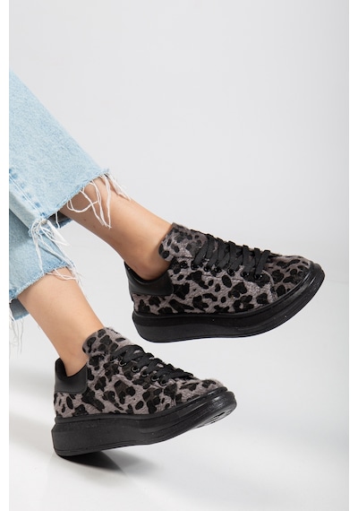 Erceka Günlük Spor Ayakkabı Kadın Sneaker Bağcıklı Leopar Siyah-beyaz-kahverengi Siyah / Leopar Erceka Günlük Spor Ayakkabı Kadın Sneaker Bağcıklı Leopar Siyah-beyaz-kahverengi Siyah / Leopar