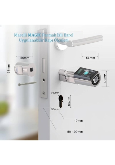 Kale 252/rav Otomatik Kilitlemeli Monoblok Çelik Kapı Kilidi Marelli Magic Parmak İzli Barelli