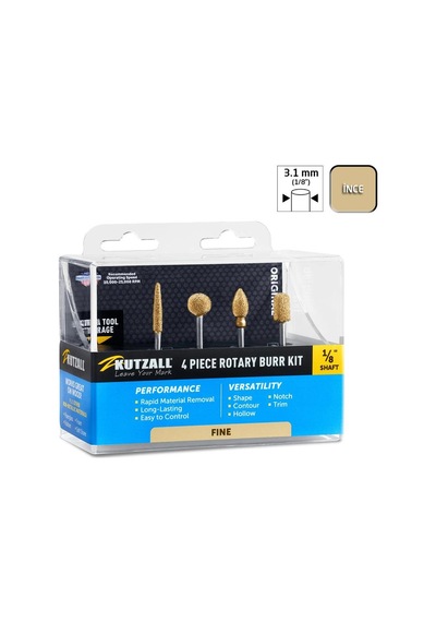 Kutzall 18fkıt01 İnce Diş Ahşap Törpü Seti 4 Parça Sap: 3.1mm