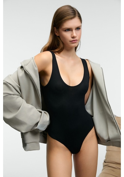 Grımelange Chıles Kadın Slim Halter Yaka Kolsuz Çıtçıtlı Siyah Bluz Siyah