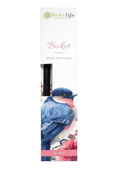 Buket Reed Diffuser Oda Kokusu 50 Ml, Çubuklu Ortam Kokulandırıcı, Uzun Süre Kalıcı Ev Ofis Banyo Salon Koku Difüzörü, Dekoratif Cam Şişe Aromaterapi Ev Parfümü Diğer