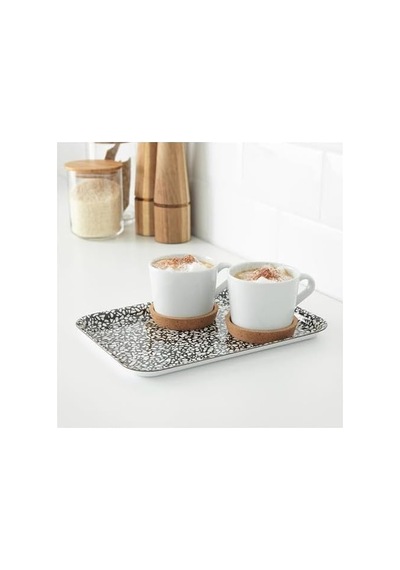 Sunumluk Mini Tepsi 20x28 Cm Siyah-beyaz Melamin Laminat Çok Renkli