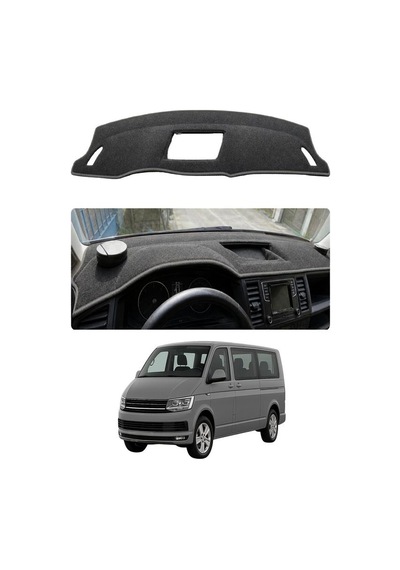 Volkswagen - Transporter T6 2015-2021 Uyumlu Torpido Koruma Kılıfı - Gri Şeritli