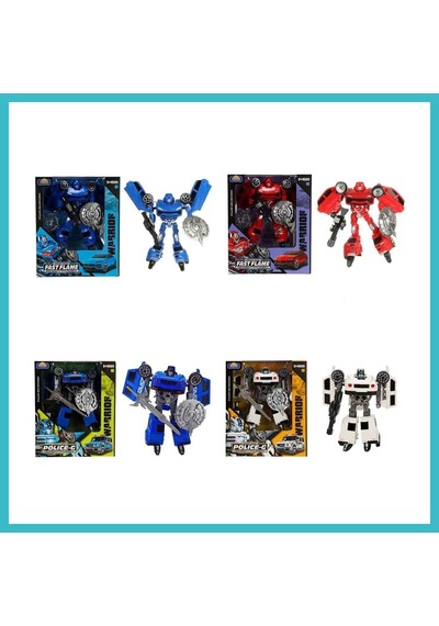 Bezos 5039 Nessiworld-yfn-robot Transformer Polıce-g/fast Flame 2r 2a Dfnbez