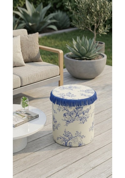 Toile Azure Puf Sarı